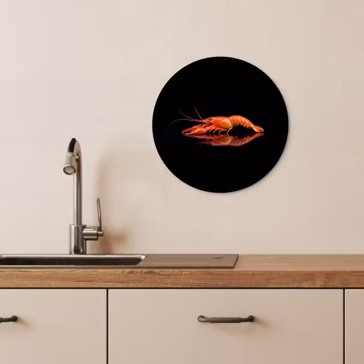 Tableau rond - Cancer - Orange - Noir - Frappant — 2