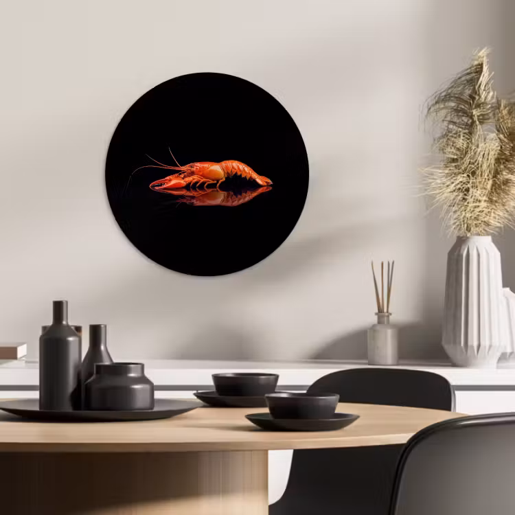 Tableau rond - Cancer - Orange - Noir - Frappant — 4