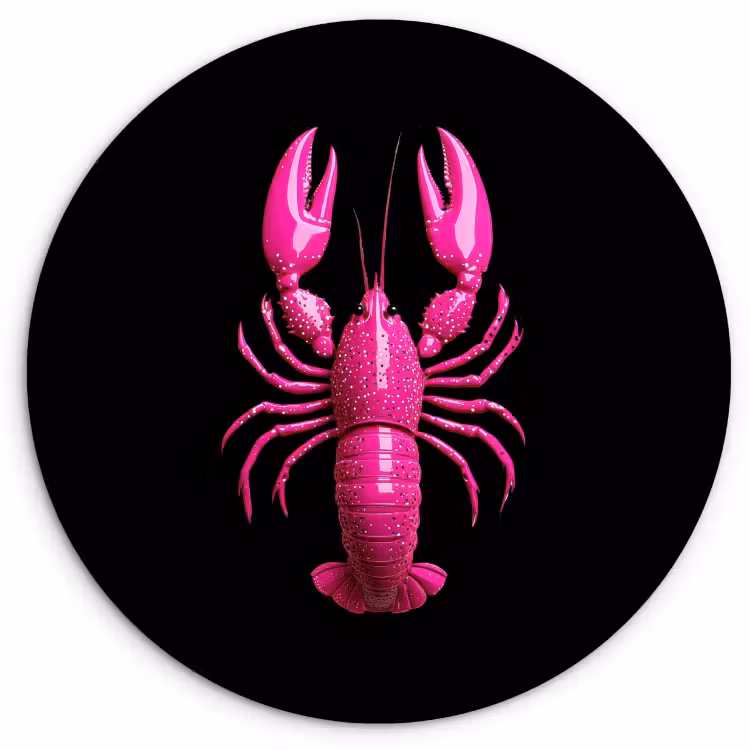 Tableau Rond - Homard Rose — 1