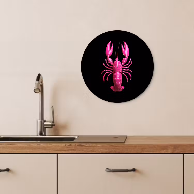 Tableau Rond - Homard Rose — 2