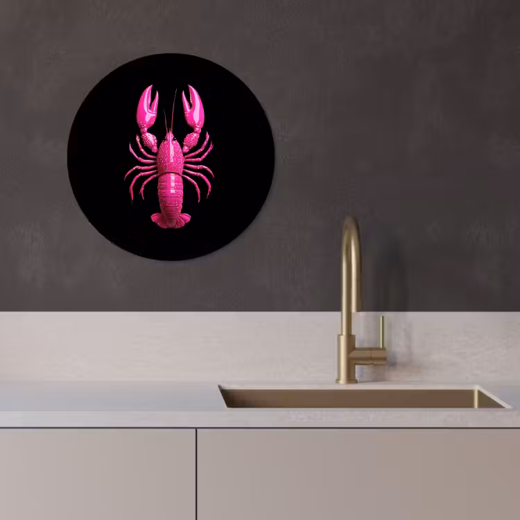 Tableau Rond - Homard Rose — 3