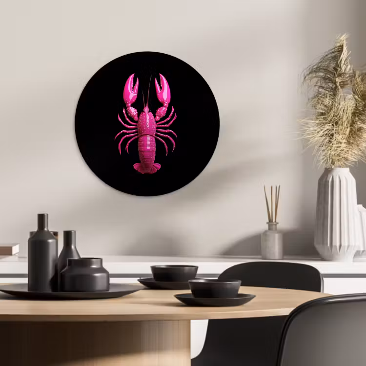Tableau Rond - Homard Rose — 4