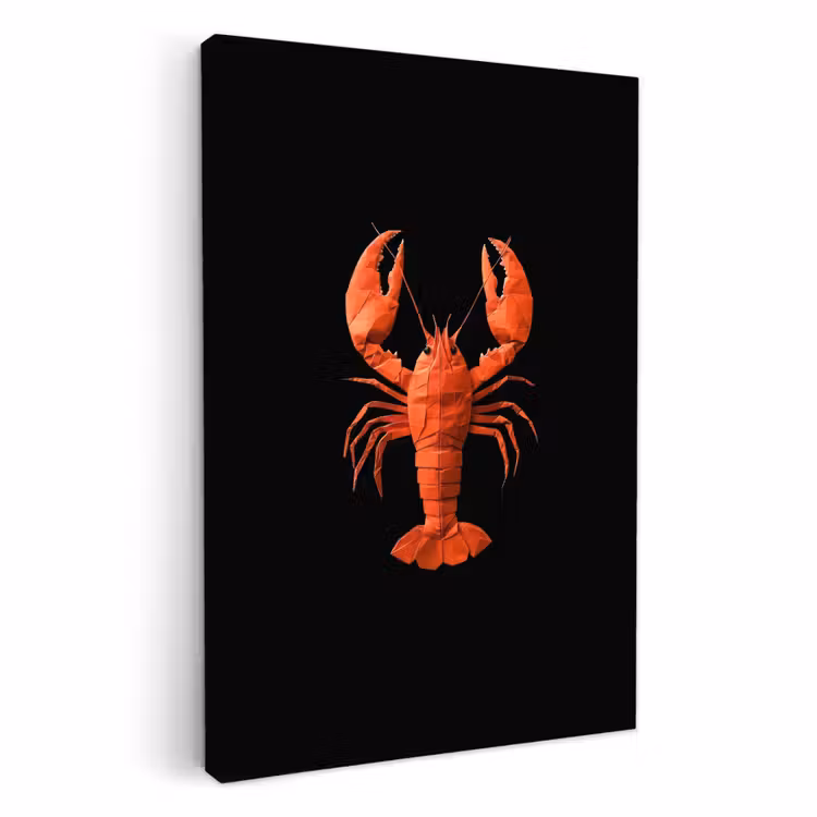 Tableau sur toile - Homard - Papier - Papier origami - Rouge — 1