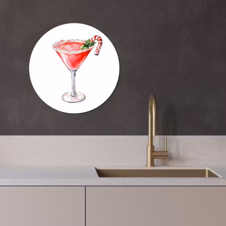 Tableau rond - Cocktail - Boisson - Hiver - Art — 1