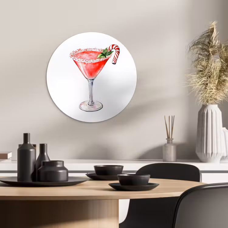 Tableau rond - Cocktail - Boisson - Hiver - Art — 3