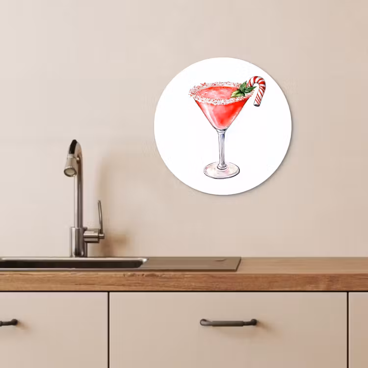 Tableau rond - Cocktail - Boisson - Hiver - Art — 4