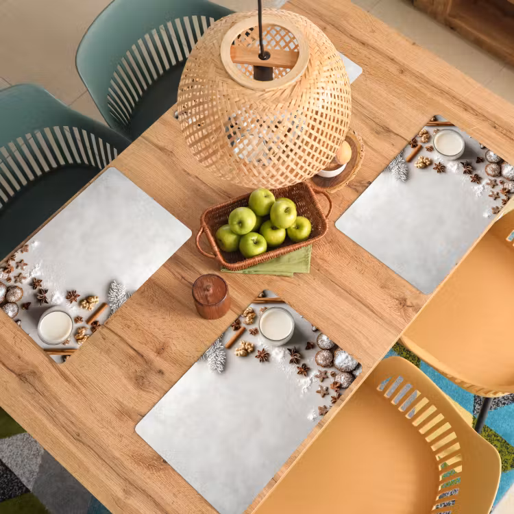 Sets de table - Herbes - Hiver - Lait - Béton — 3
