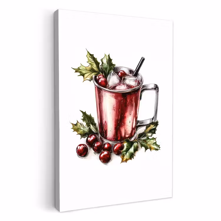 Tableau sur toile - Boisson - Hiver - Cocktail - Rouge — 1