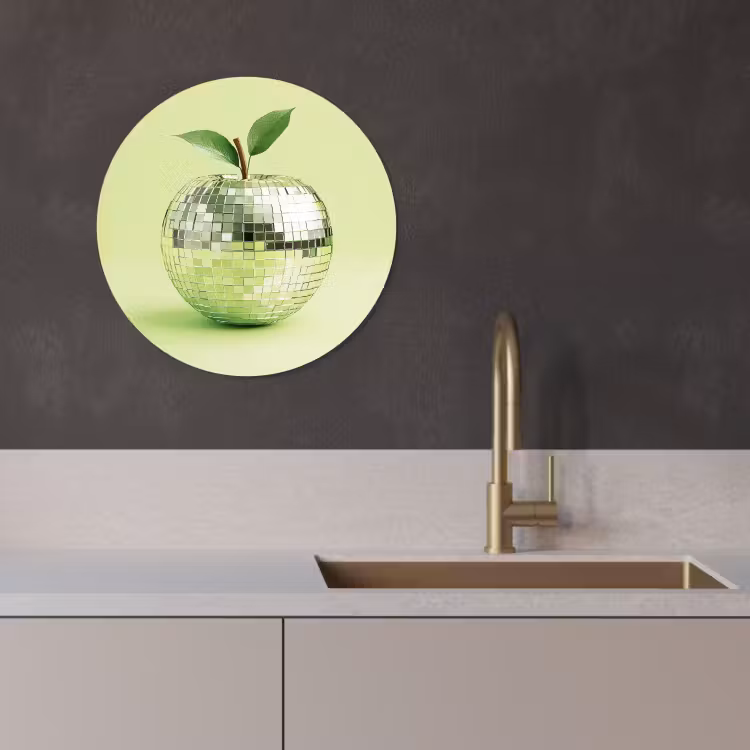 Tableau rond - Vert - Disco - Décoration - Pomme — 3