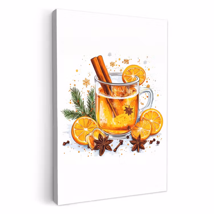 Tableau sur toile - Chaud - Thé - Orange - Cannelle — 1