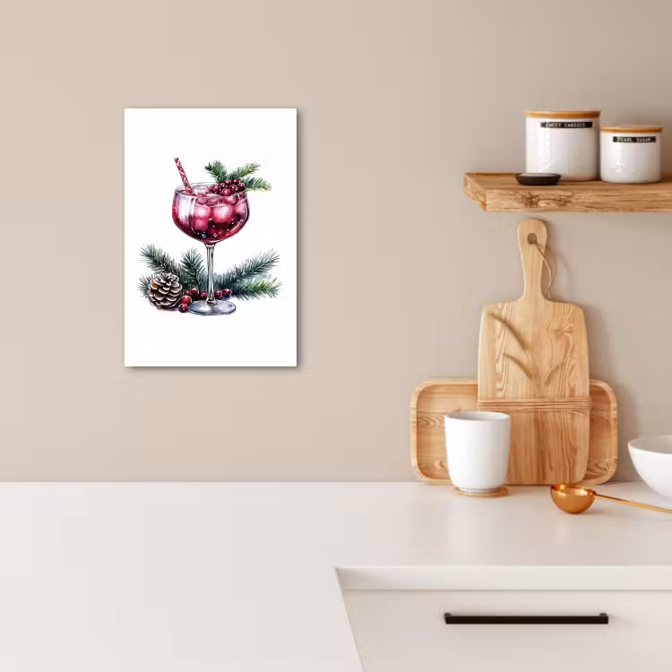 Tableau sur toile - Hiver - Cocktail - Décoration - Boissons - Noël — 2