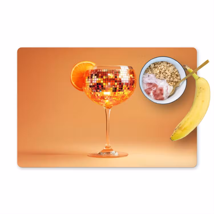 Sets de table - Boisson - Orange - Paillettes - Disco — 1