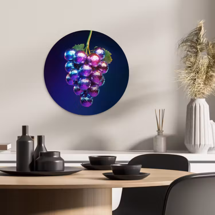 Tableau rond - Violet - Disco - Fête - Raisin — 2