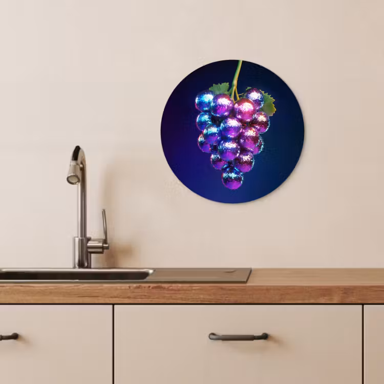 Tableau rond - Violet - Disco - Fête - Raisin — 4