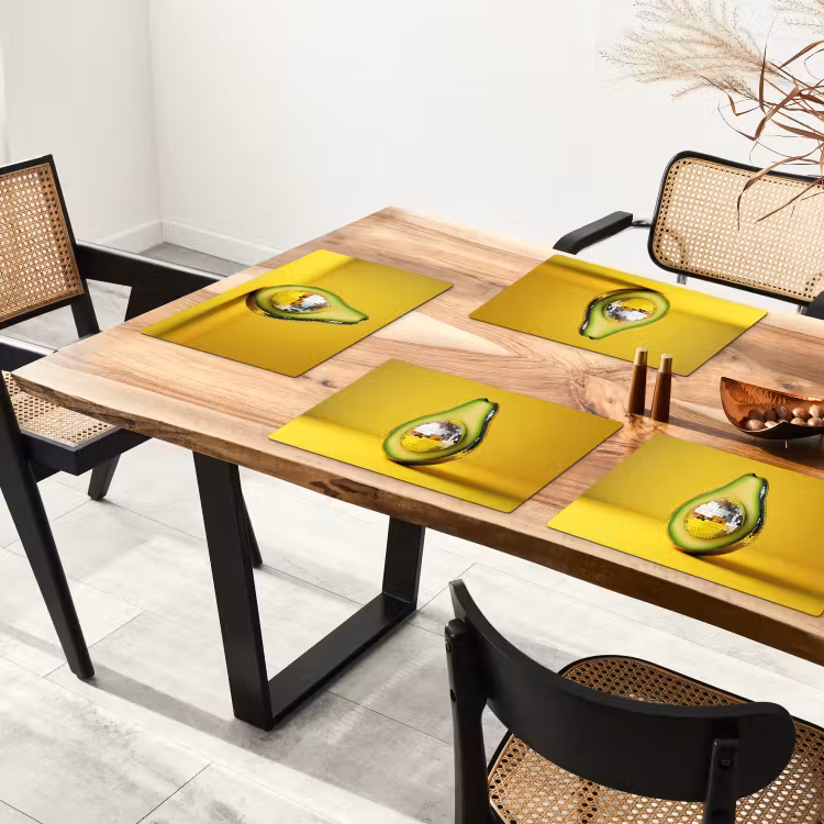 Sets de table - Avocado - Discoball - Jaune - Paillettes — 4
