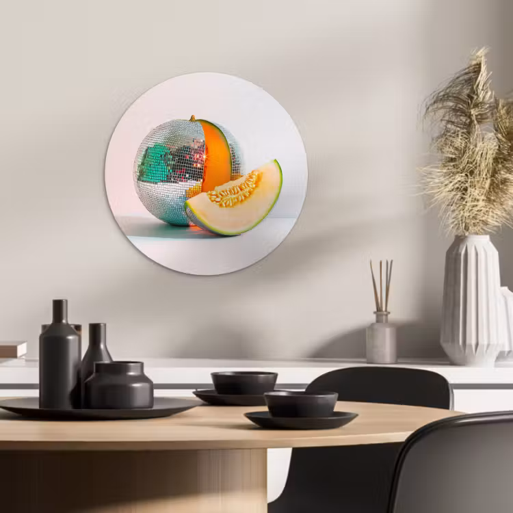 Tableau rond - Disco - Discoball - Melon - Pastel — 3
