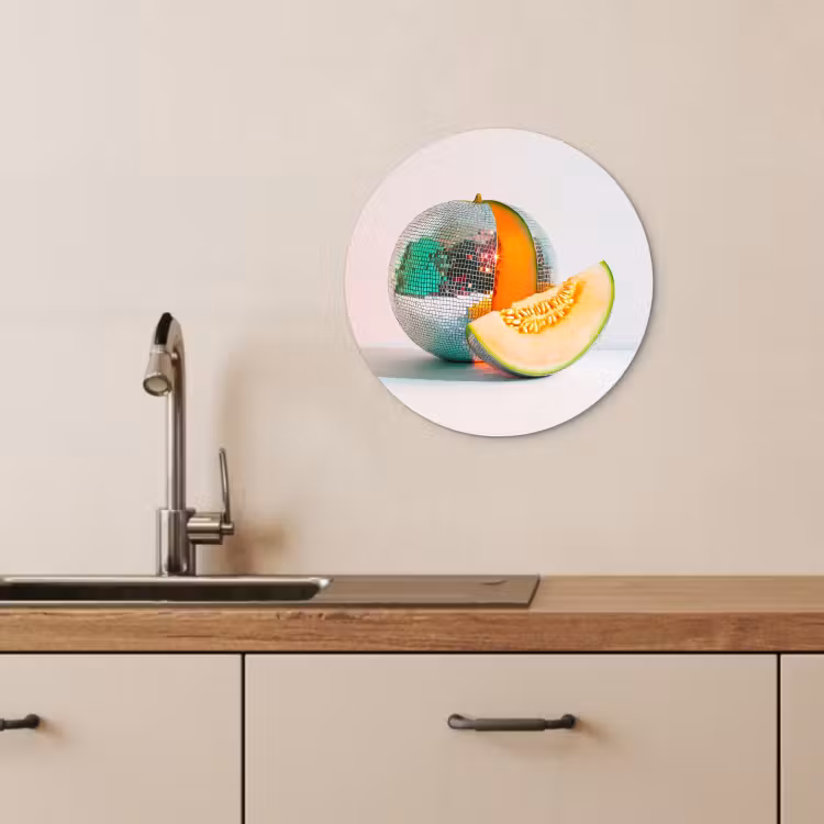 Tableau rond - Disco - Discoball - Melon - Pastel — 4
