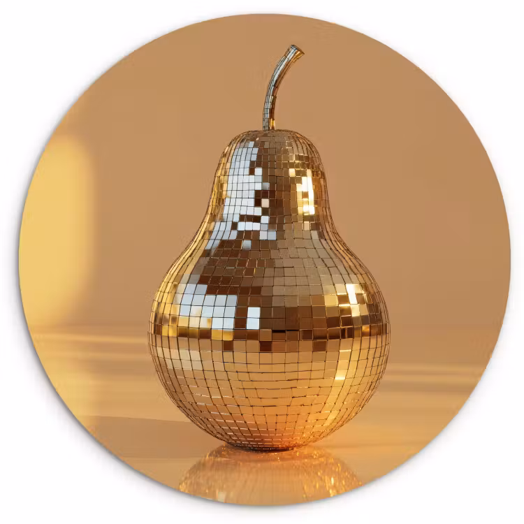 Tableau rond - Or - Disco - Paillettes - Poire — 1