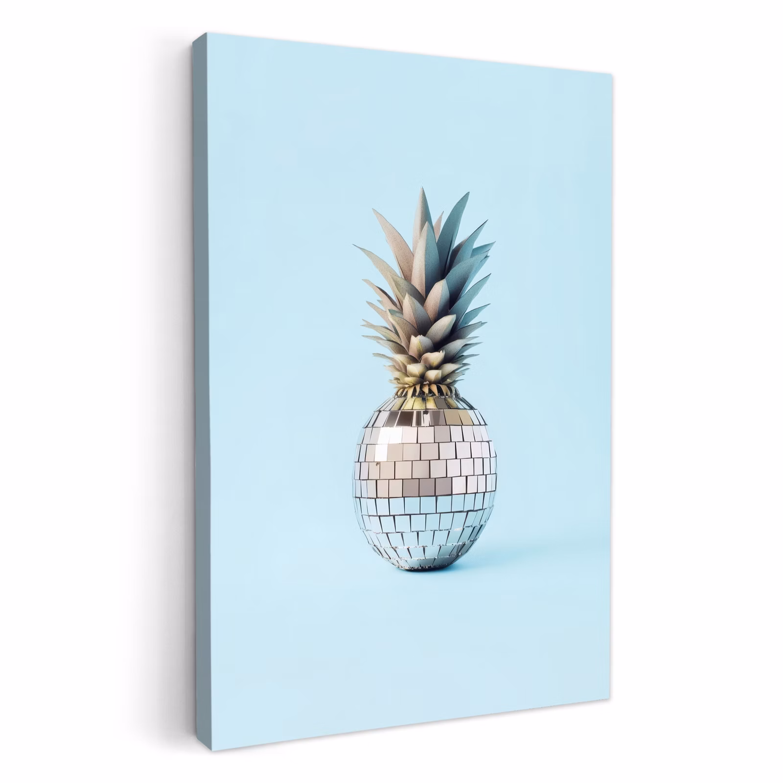 Tableau sur toile - Bleu - Ananas - Disco - Discoball — 1