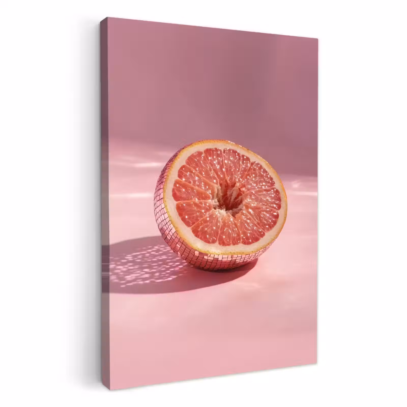 Tableau sur toile - Pamplemousse - Rose - Disco - Brillant — 1