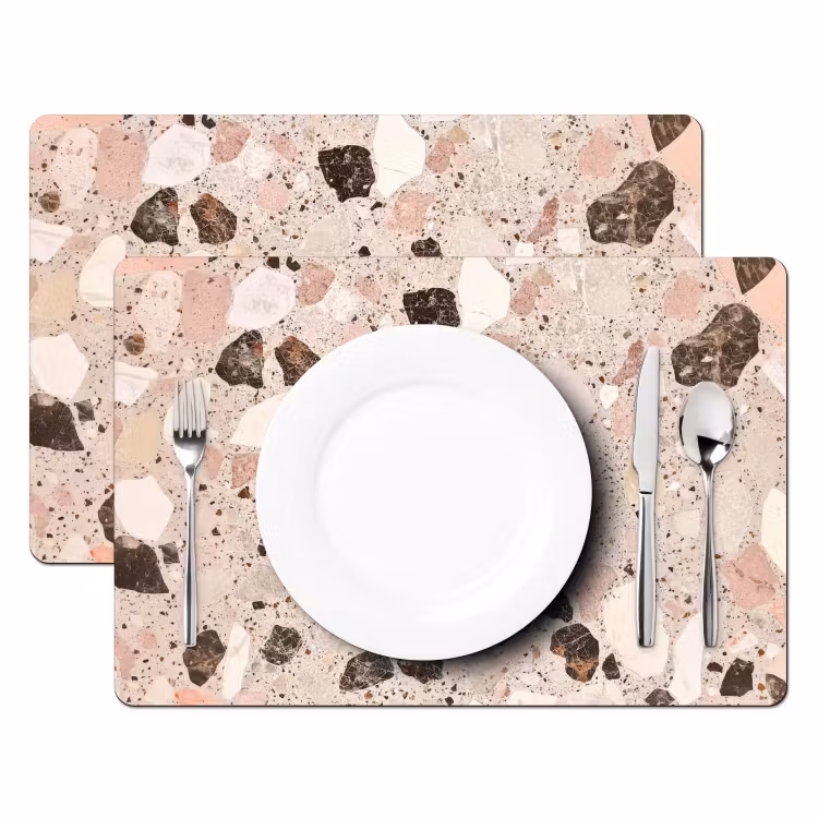 Sets de table - Léger - Rose - Terrazzo - Pierres — 2