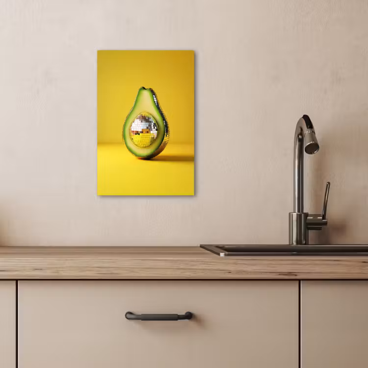Tableau sur toile - Avocado - Discoball - Jaune - Paillettes — 4
