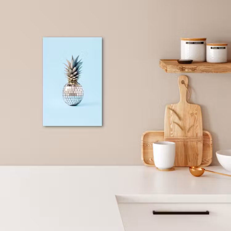 Tableau sur toile - Bleu - Ananas - Disco - Discoball — 2