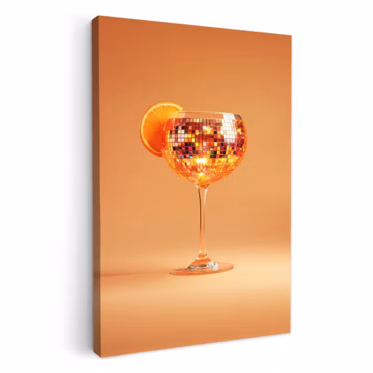 Tableau sur toile - Boisson - Orange - Paillettes - Disco — 2