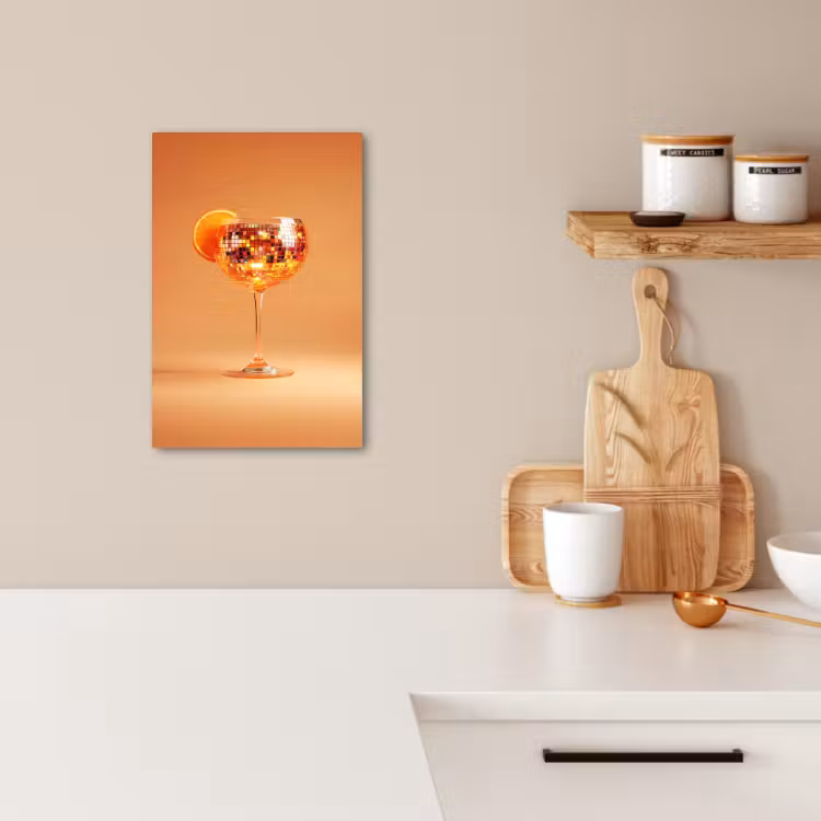 Tableau sur toile - Boisson - Orange - Paillettes - Disco — 4