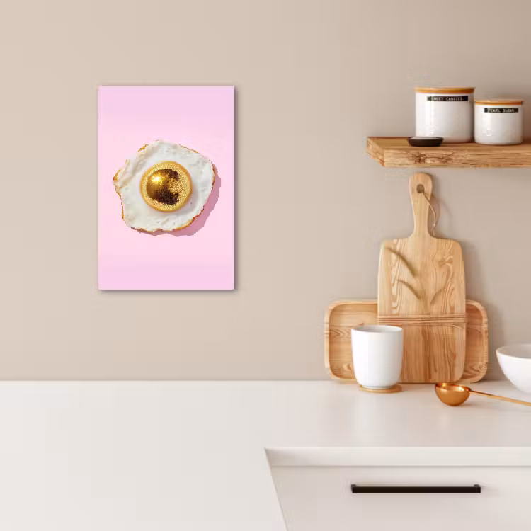 Tableau sur toile - Œuf - Disco - Petit déjeuner - Paillettes — 2
