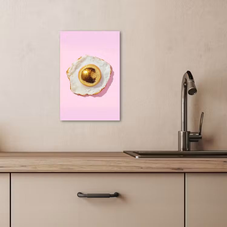 Tableau sur toile - Œuf - Disco - Petit déjeuner - Paillettes — 3
