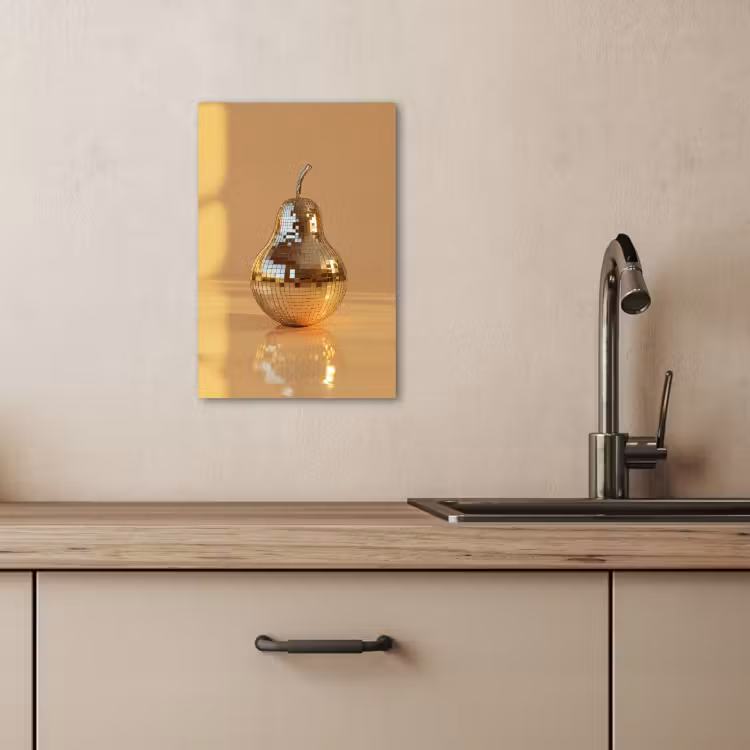 Tableau sur toile - Or - Disco - Paillettes - Poire — 3