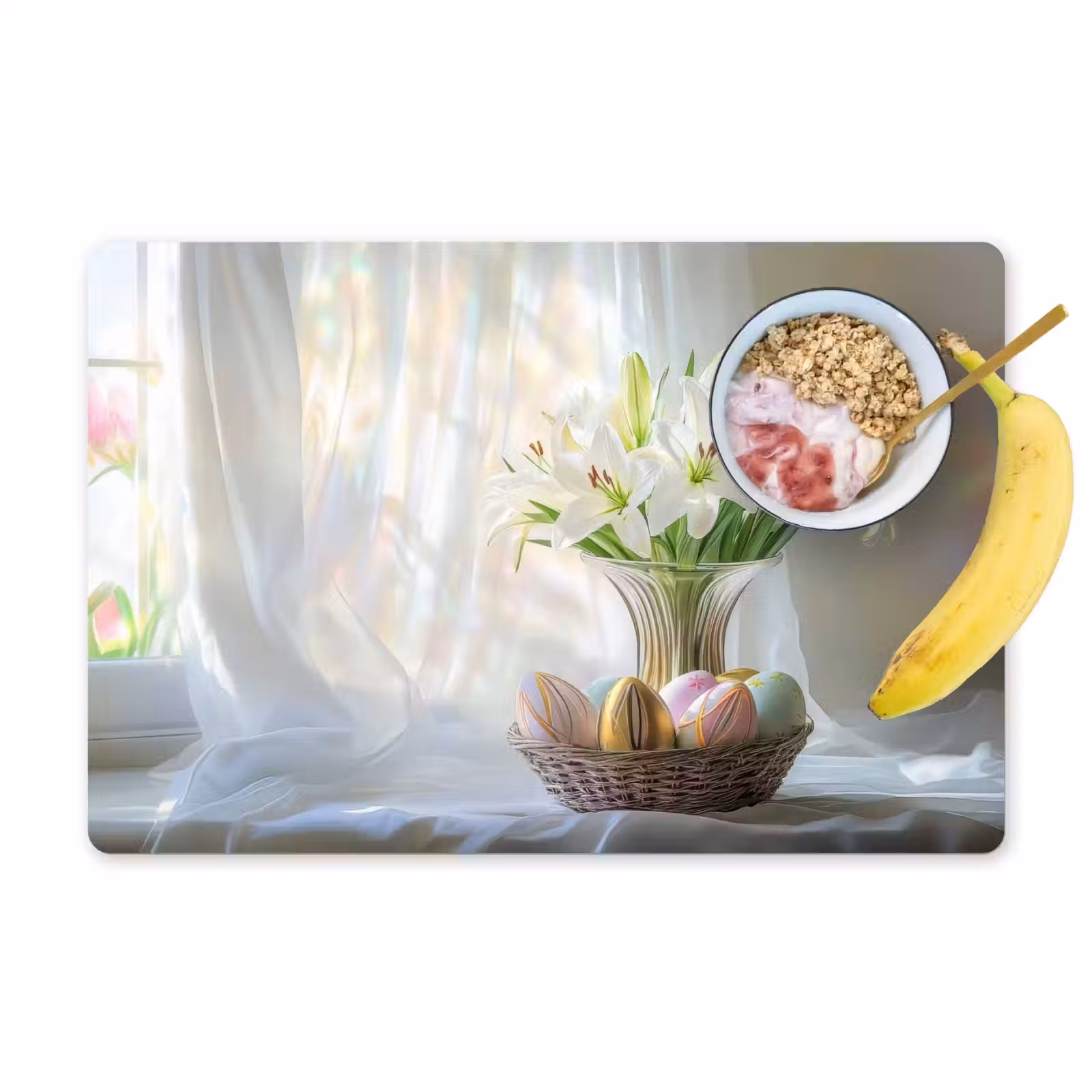 Set de table – 6 pièces - Vase - Oeufs - Fleurs — 1