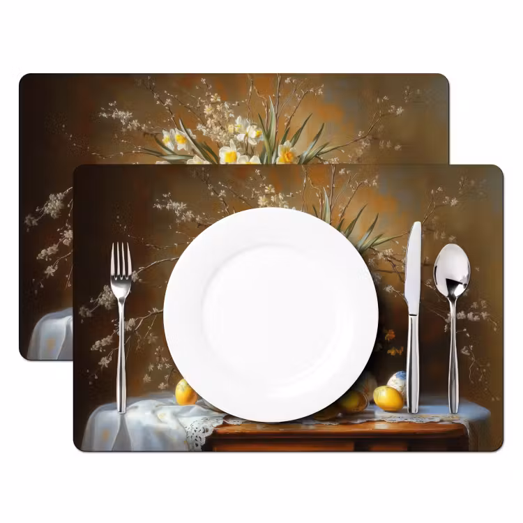 Set de table – 6 pièces - Oeufs de Pâques - Nature morte - Vase — 2