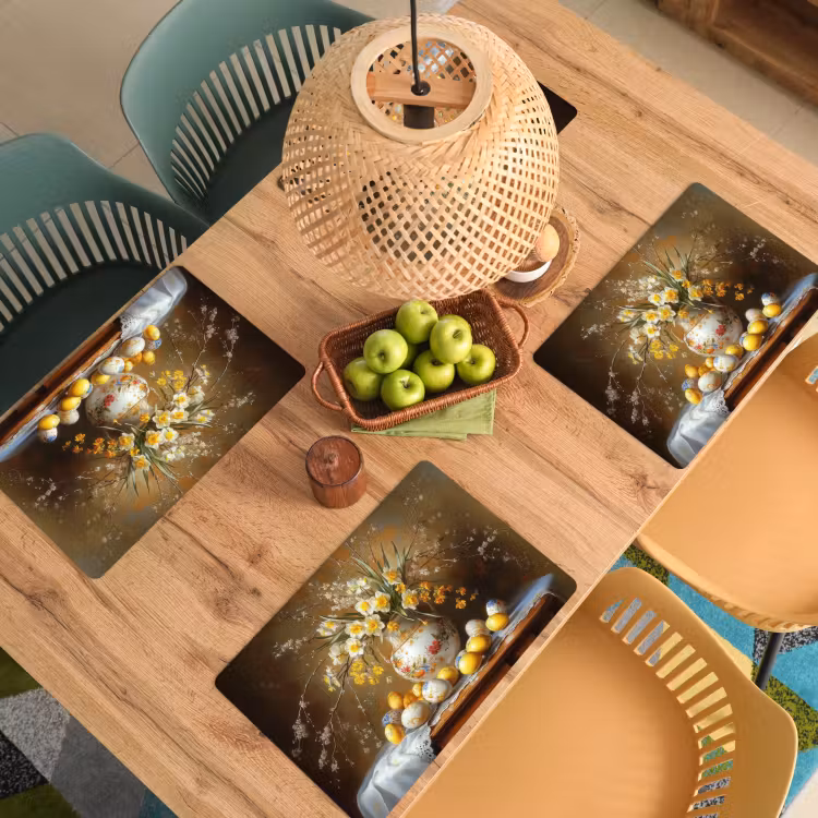 Set de table – 6 pièces - Oeufs de Pâques - Nature morte - Vase — 3