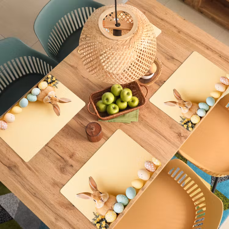 Set de table – 6 pièces - Oeufs - Lapin - Teintes pastel — 3