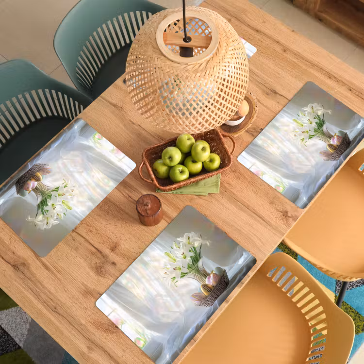 Set de table – 6 pièces - Vase - Oeufs - Fleurs — 3