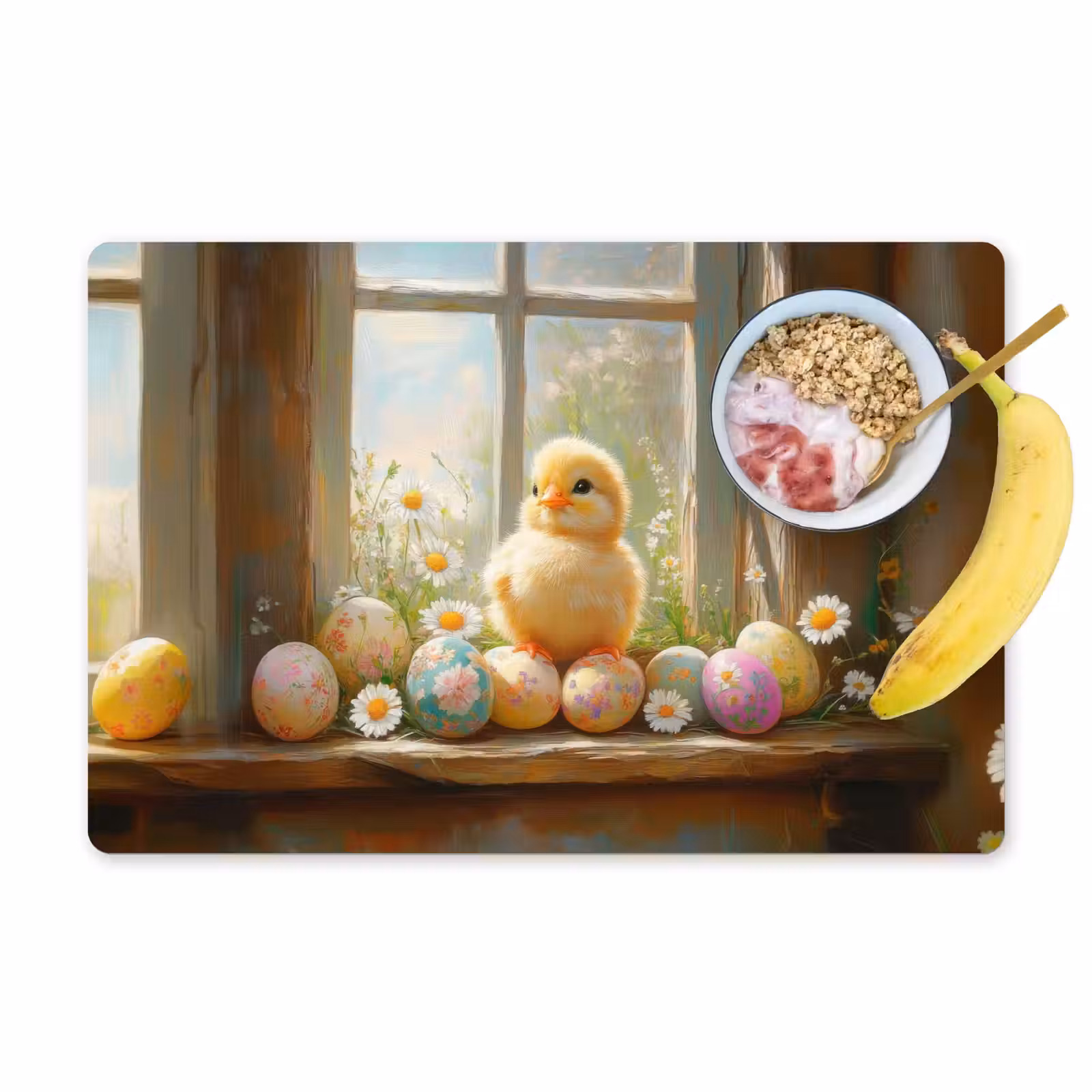 Set de table – 6 pièces - Poussin - Fenêtre - Oeufs de Pâques — 1