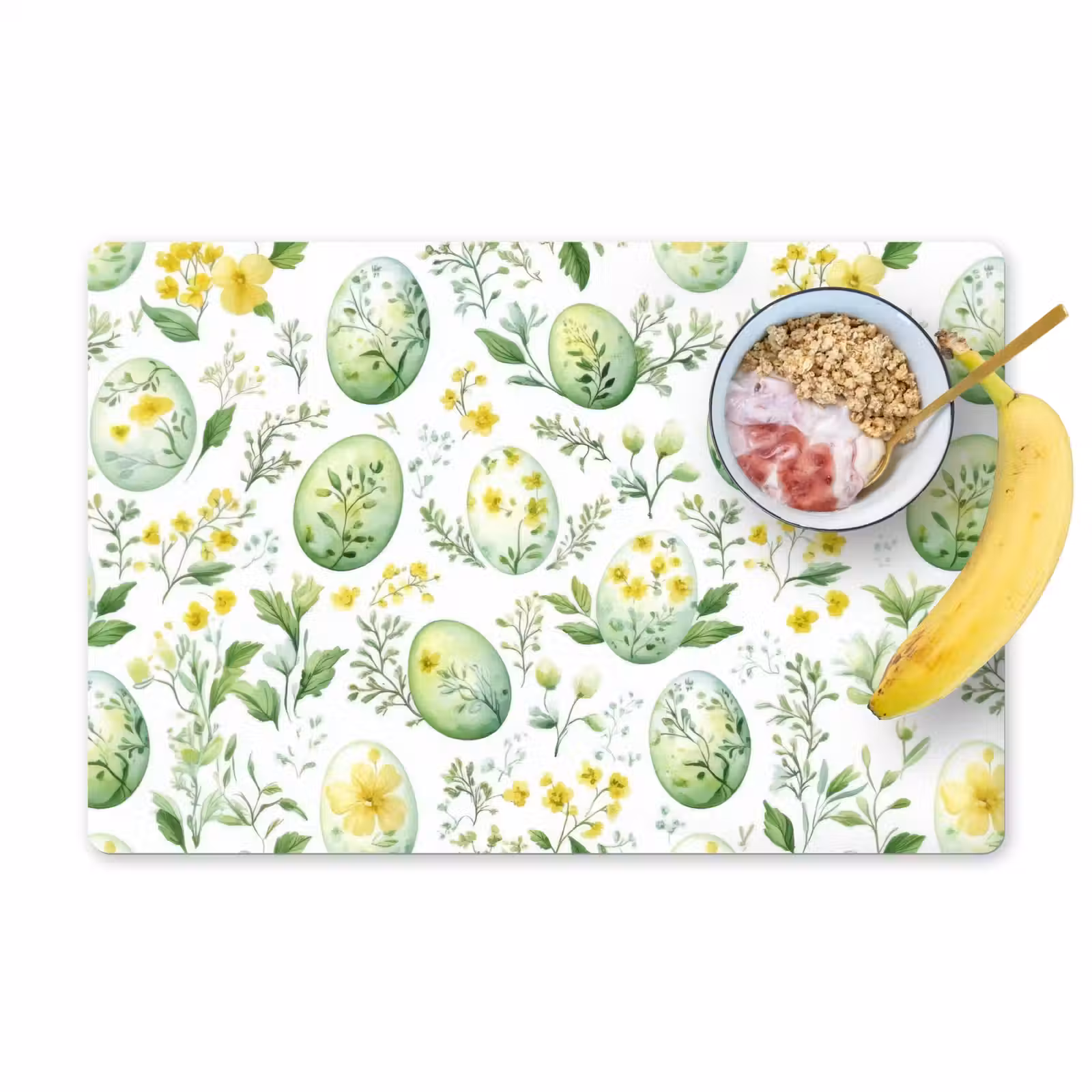 Set de table – 6 pièces - Motif - Vert - Œufs — 1
