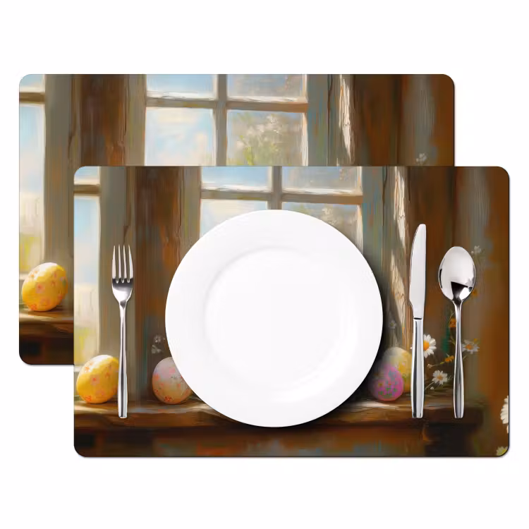 Set de table – 6 pièces - Poussin - Fenêtre - Oeufs de Pâques — 2