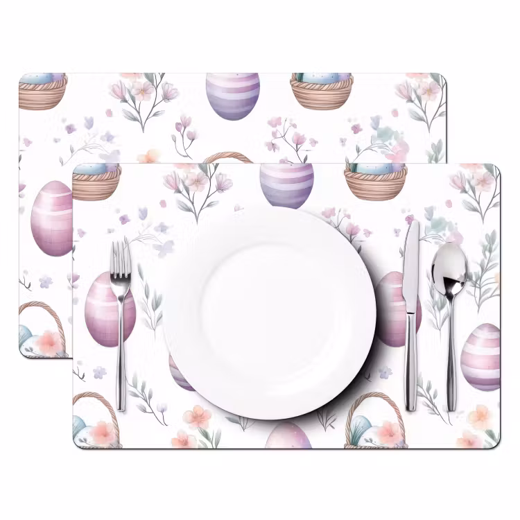 Set de table – 6 pièces - Fleurs - Oeufs de Pâques - Patron — 2