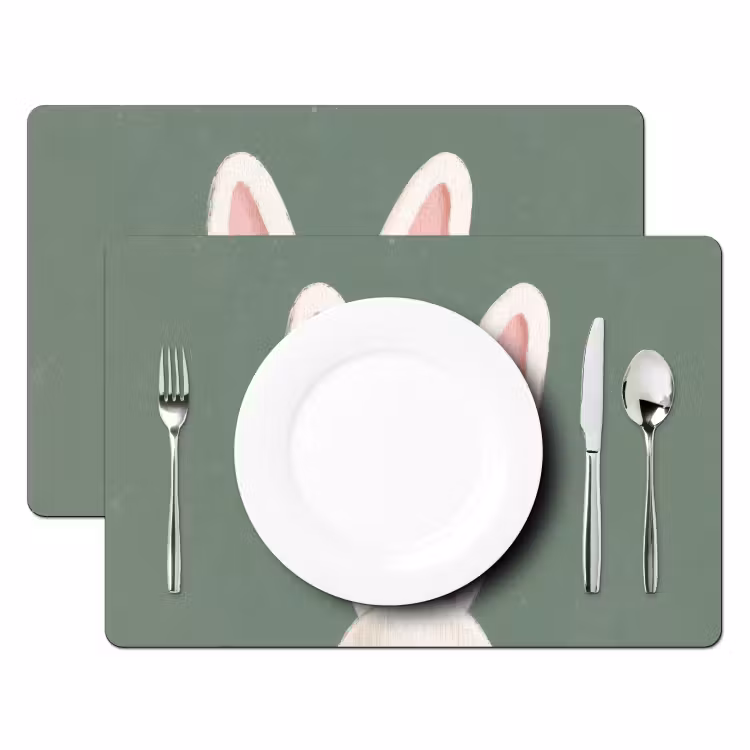 Set de table – 6 pièces - Lièvres - Oreilles - Rose — 2