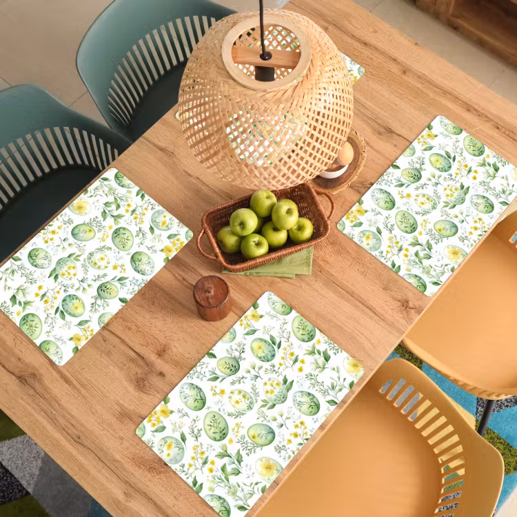 Set de table – 6 pièces - Motif - Vert - Œufs — 3