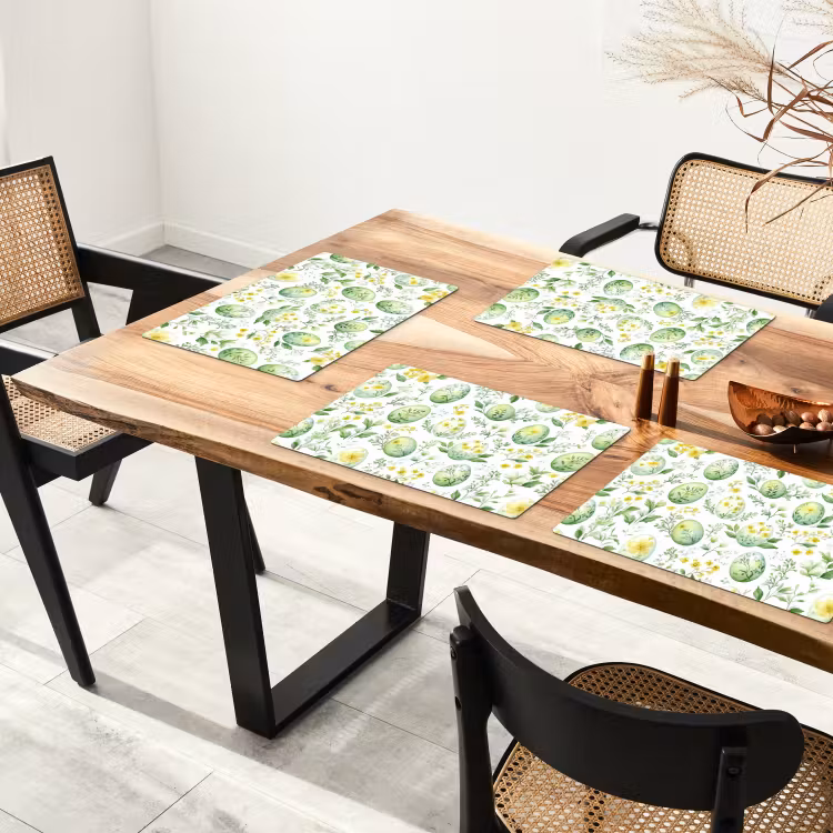 Set de table – 6 pièces - Motif - Vert - Œufs — 4