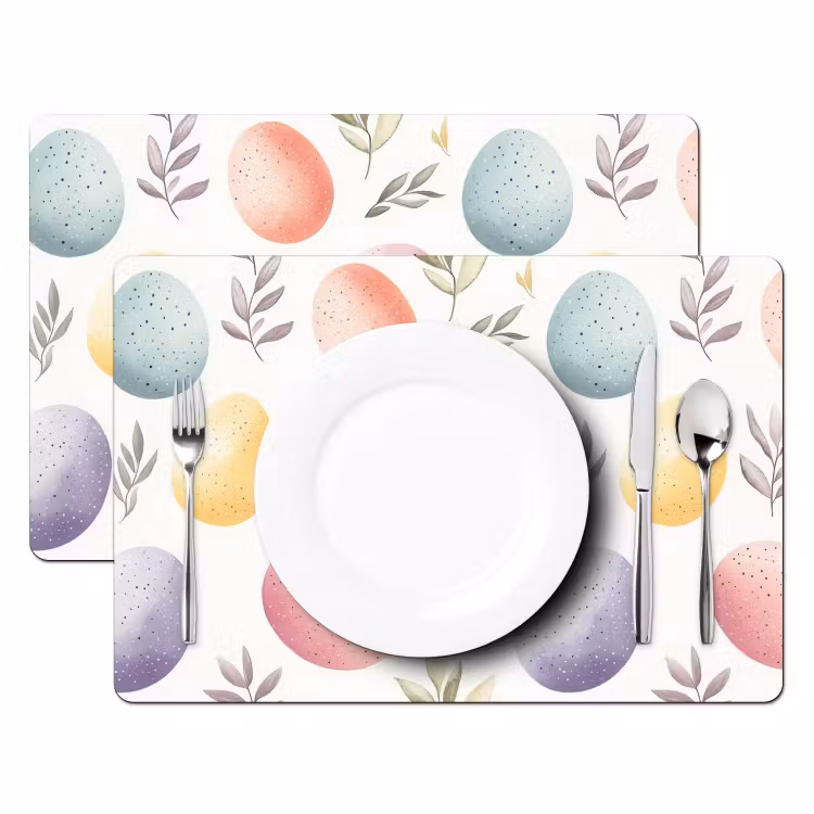 Set de table – 6 pièces - Œufs - Coloré - Motif — 2
