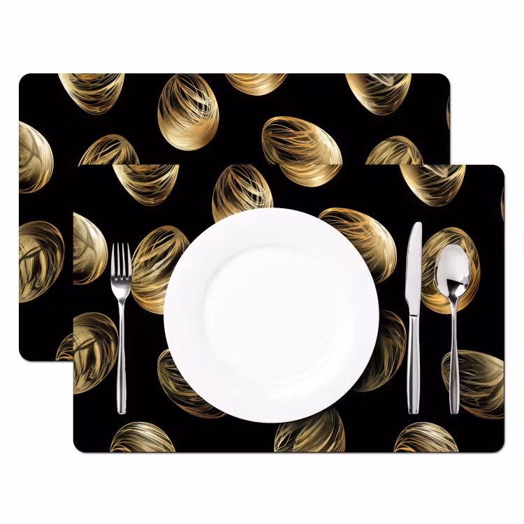 Set de table – 6 pièces - Œufs - Or - Motif — 2