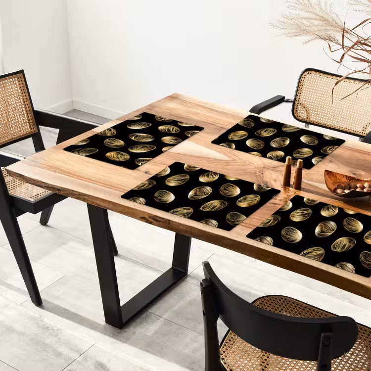 Set de table – 6 pièces - Œufs - Or - Motif — 4