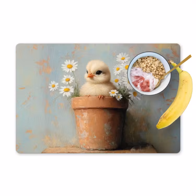 Set de table – 6 pièces - Pot de fleurs - Poussin - Fleurs — 1