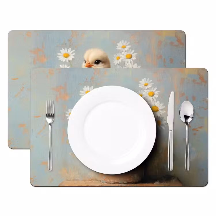 Set de table – 6 pièces - Pot de fleurs - Poussin - Fleurs — 2