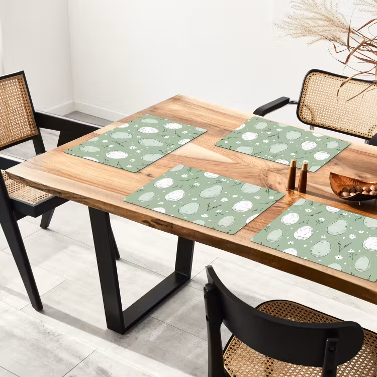 Set de table – 6 pièces - Vert - Œufs - Motif — 4